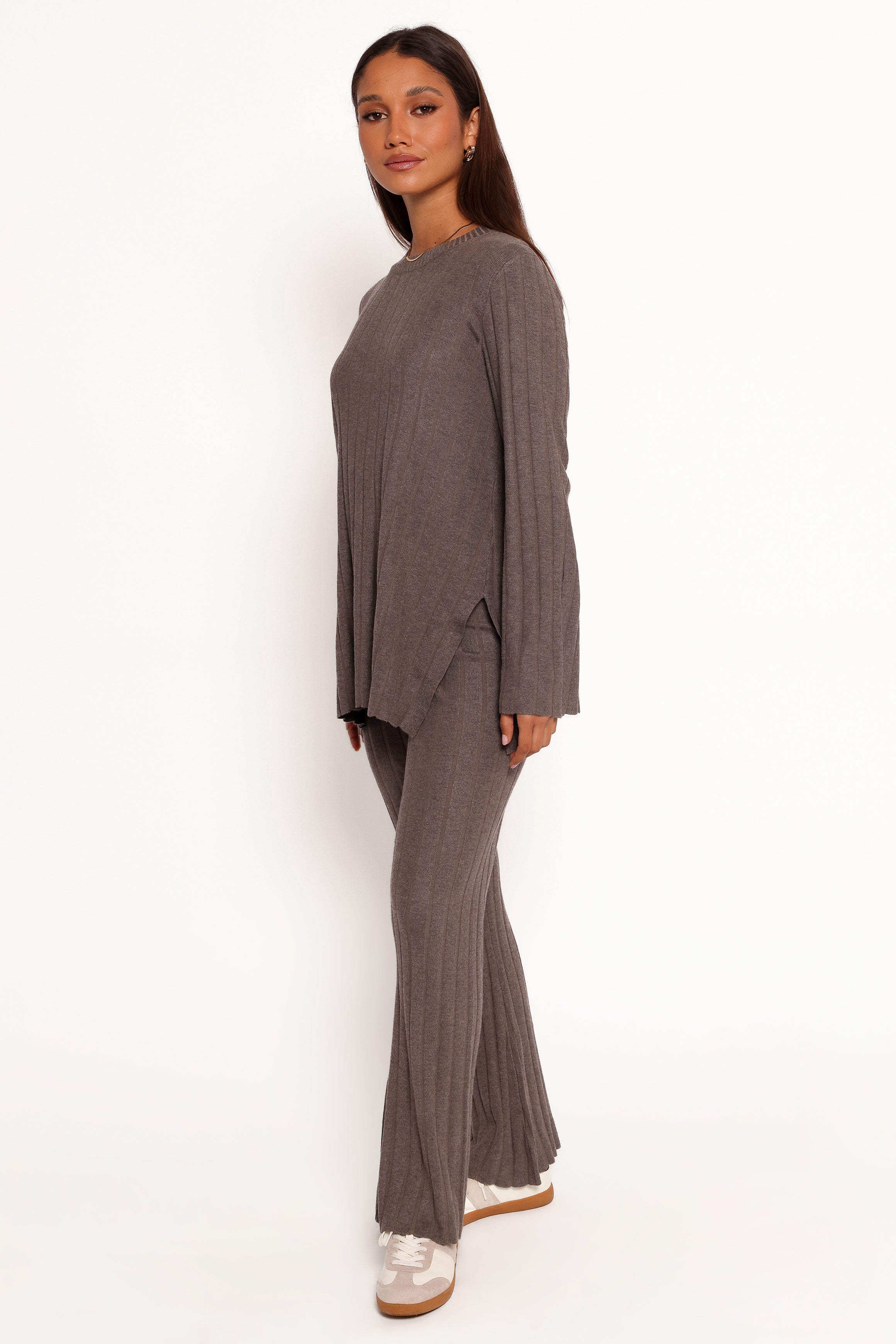 Petal and Pup USA SETS Silvie Long Sleeve Knitted Set - Charcoal Grey