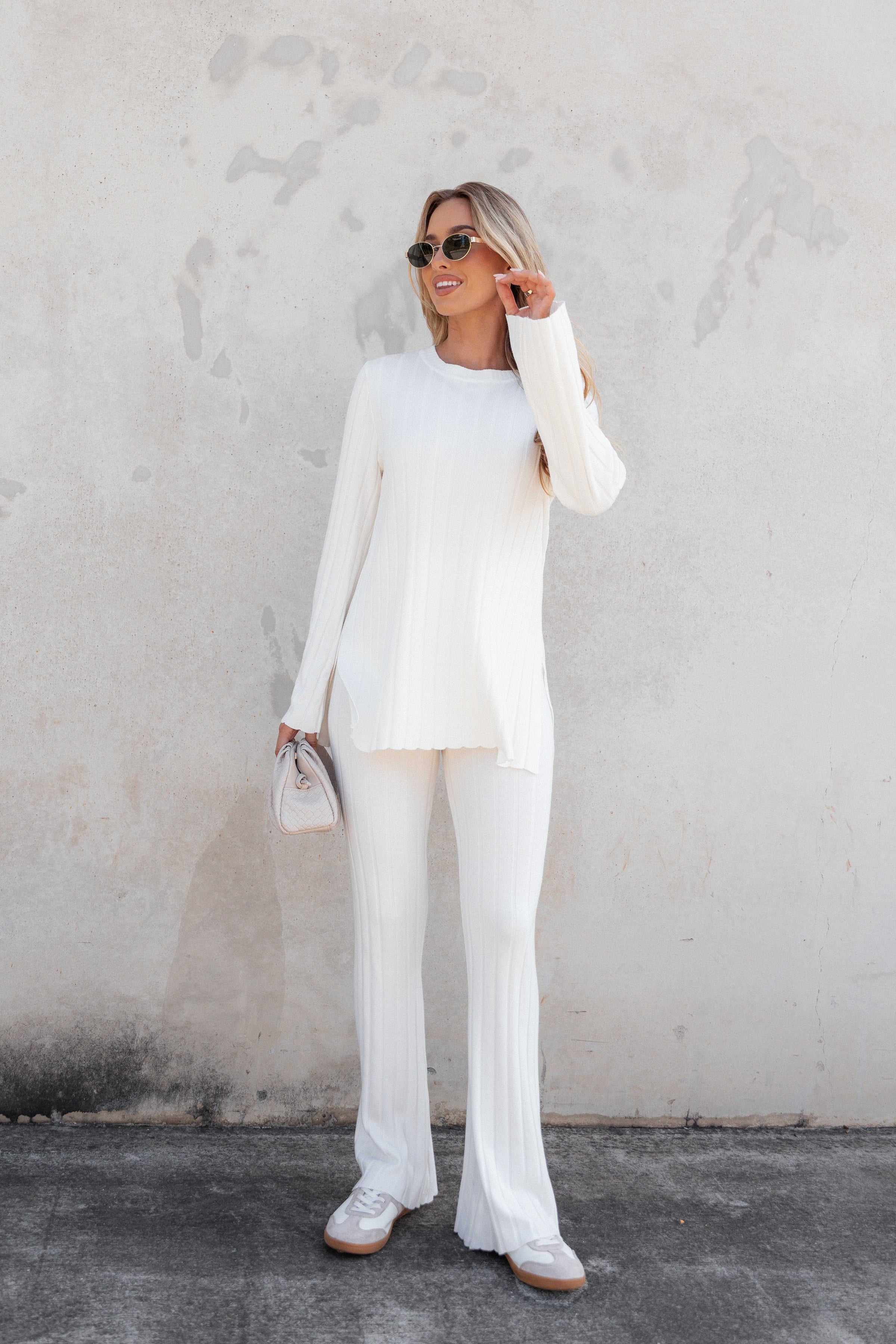 Petal and Pup USA SETS Silvie Long Sleeve Knitted Set - Cream