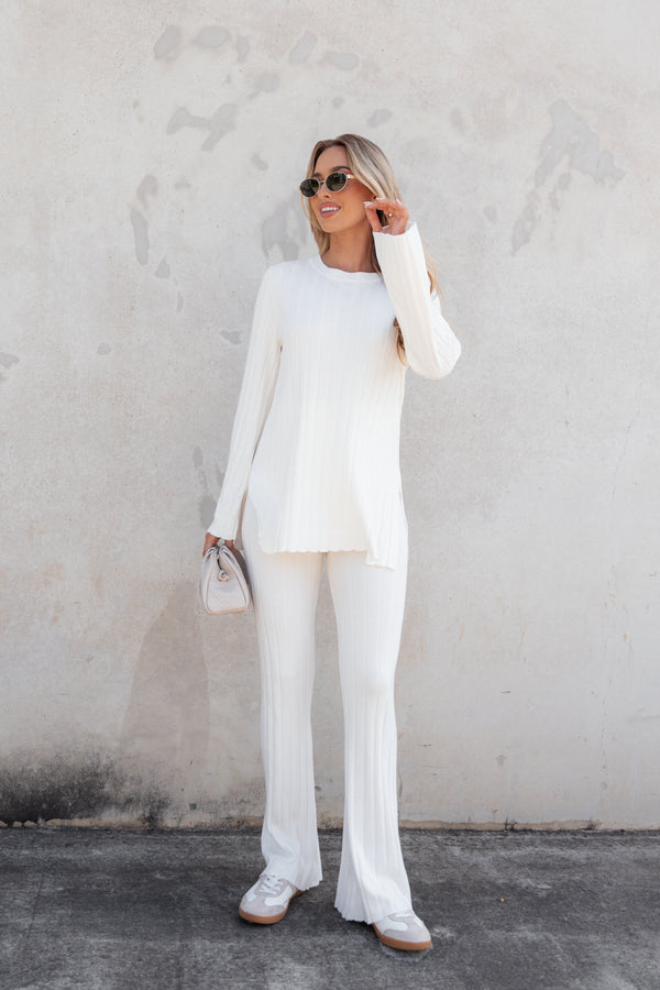 Petal and Pup USA SETS Silvie Long Sleeve Knitted Set - Cream