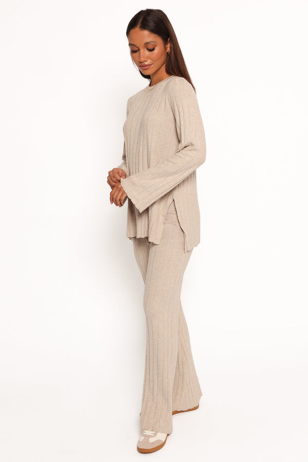 Petal and Pup USA SETS Silvie Long Sleeve Knitted Set - Oatmeal