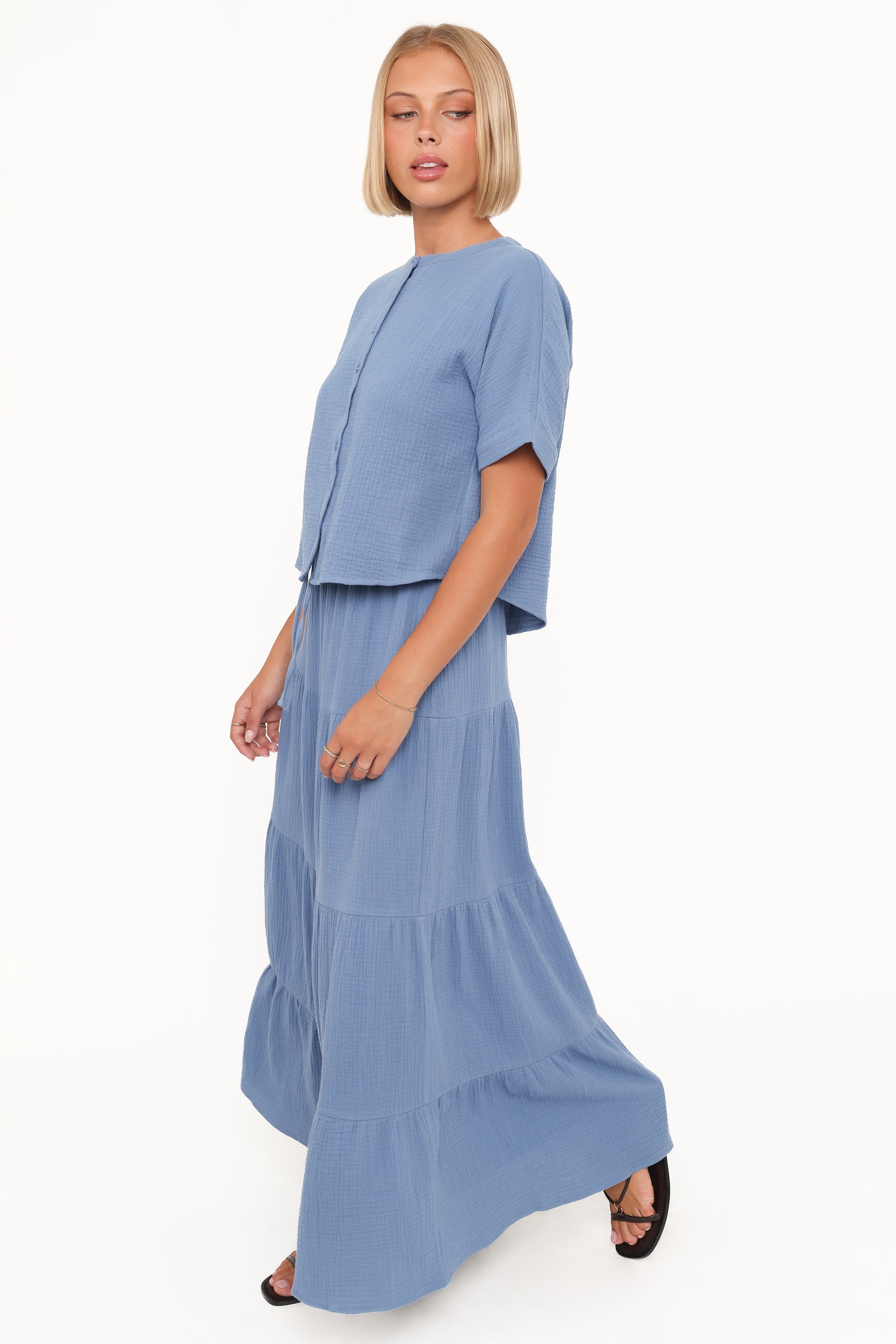 Petal and Pup USA SETS Sophia Skirt Set - Denim Blue