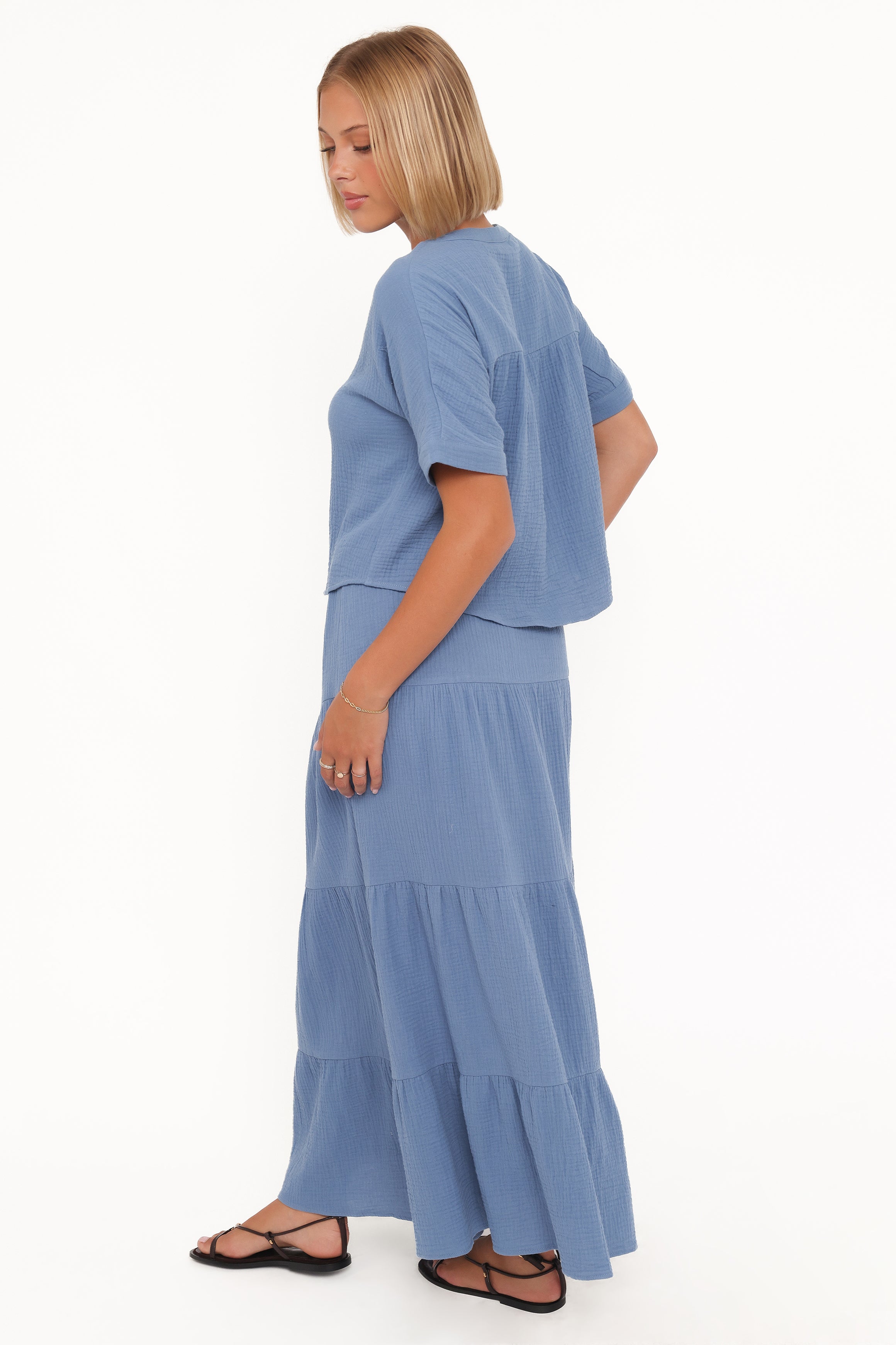 Petal and Pup USA SETS Sophia Skirt Set - Denim Blue