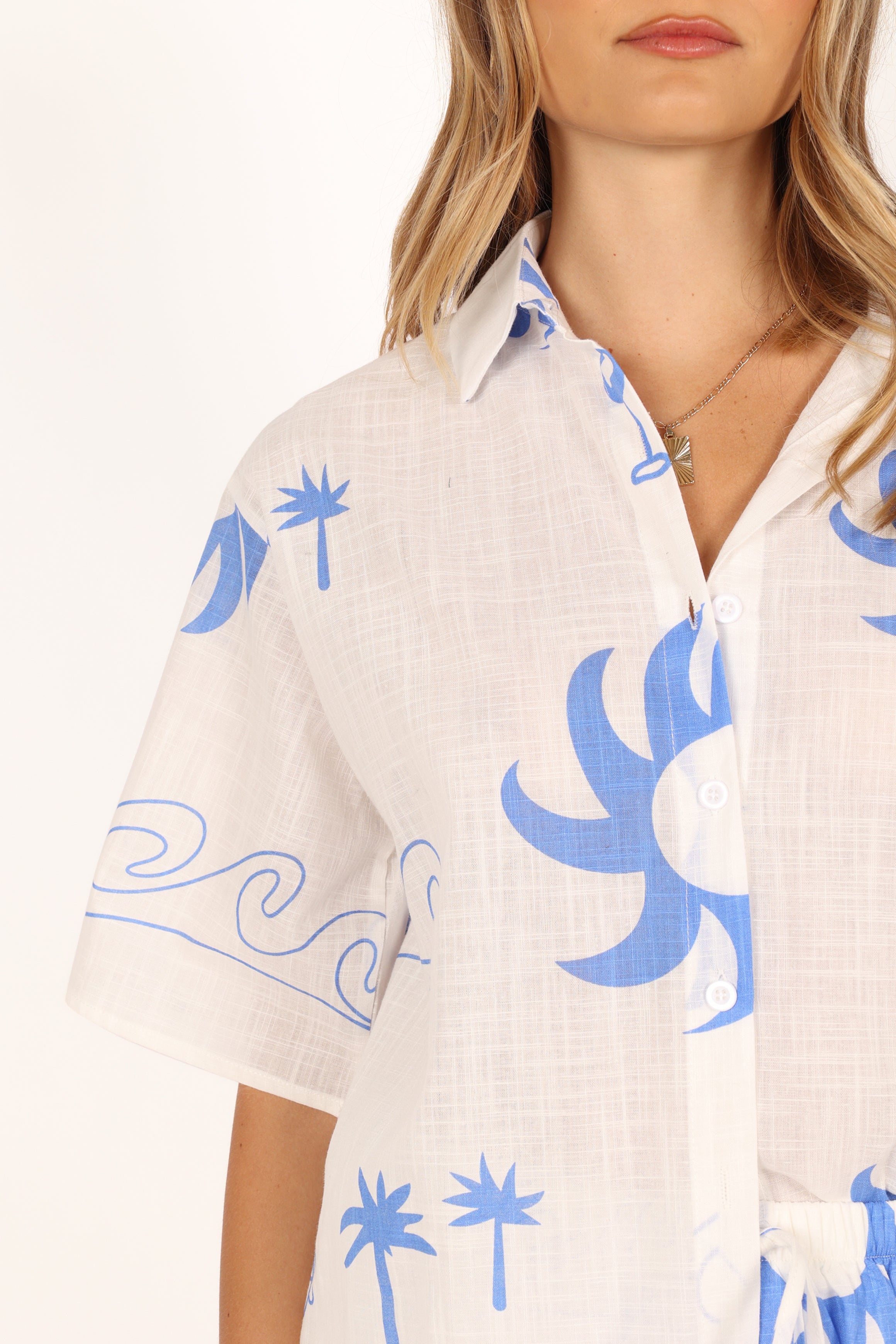 Petal and Pup USA SETS Sun Wave Short Set - White/Blue