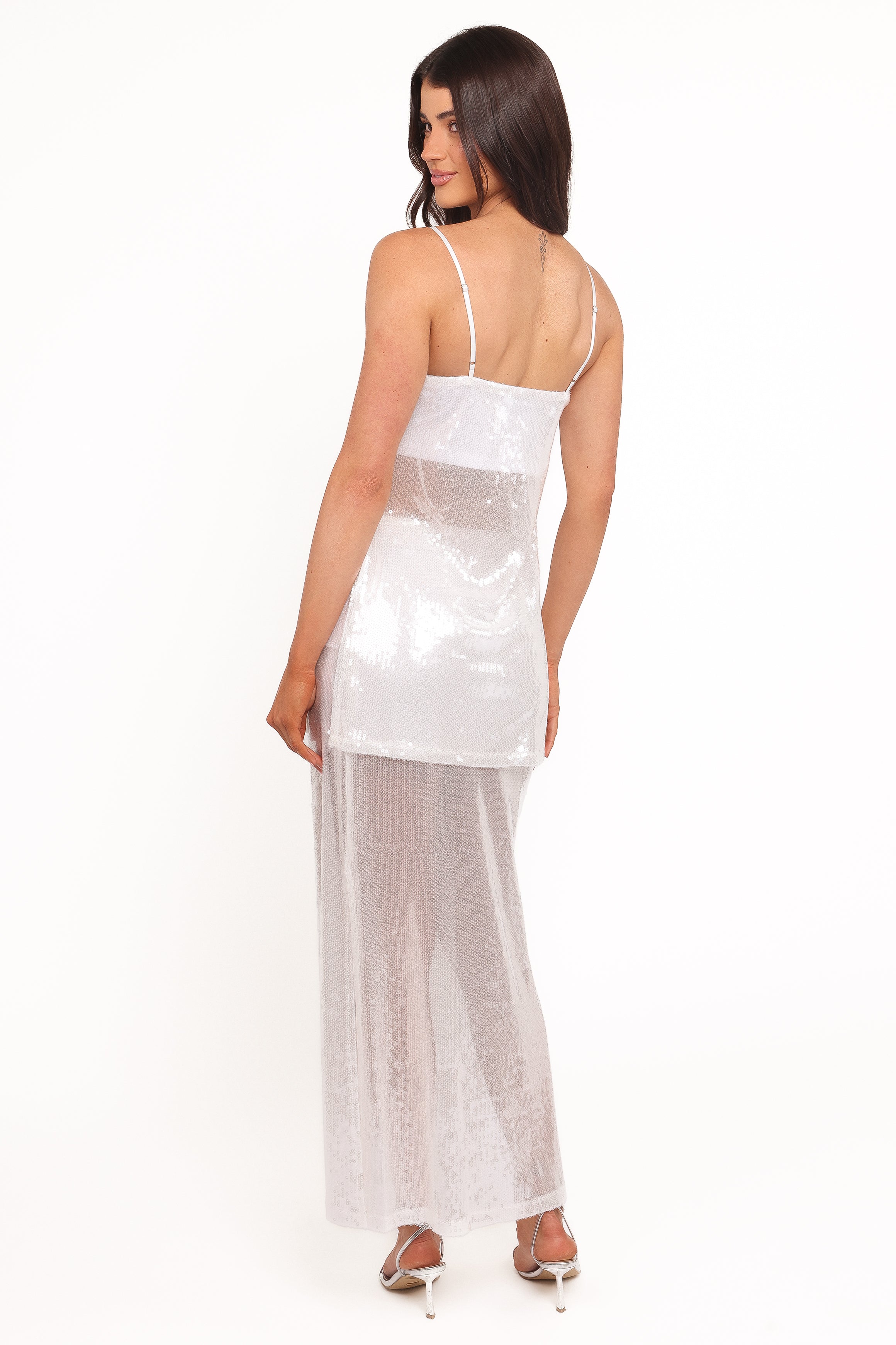 Petal and Pup USA SETS Vienne Sequin Skirt Set - White Sequin