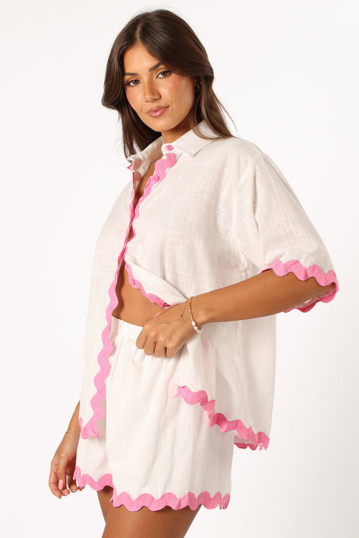Wilson Short Set - White Pink - Petal & Pup USA