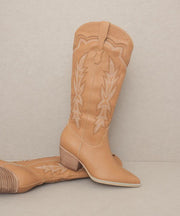 Petal and Pup USA SHOES Ainsley Embroidered Cowboy Boot - Camel