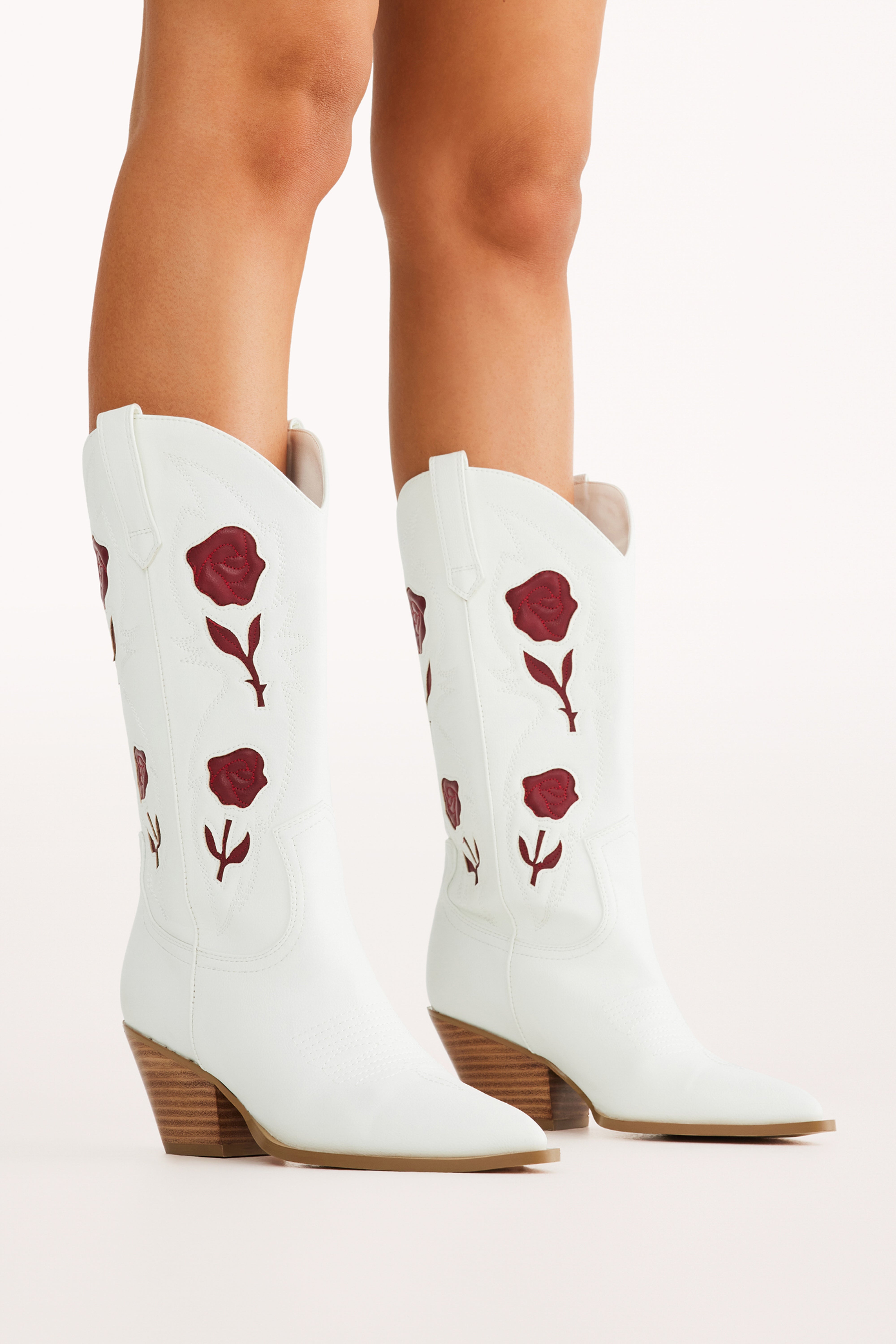 Petal and Pup USA SHOES Arden Boot - White/Garnet