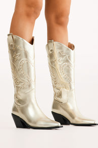 Petal and Pup USA SHOES Everlyn Boots - Gold Metallic