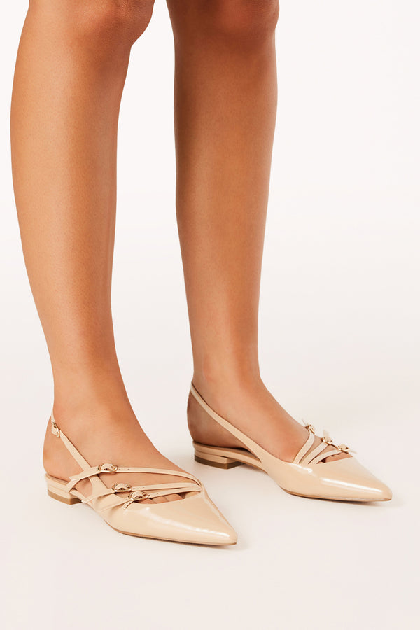 Petal and Pup USA SHOES Hettie Flats - Beige Patent