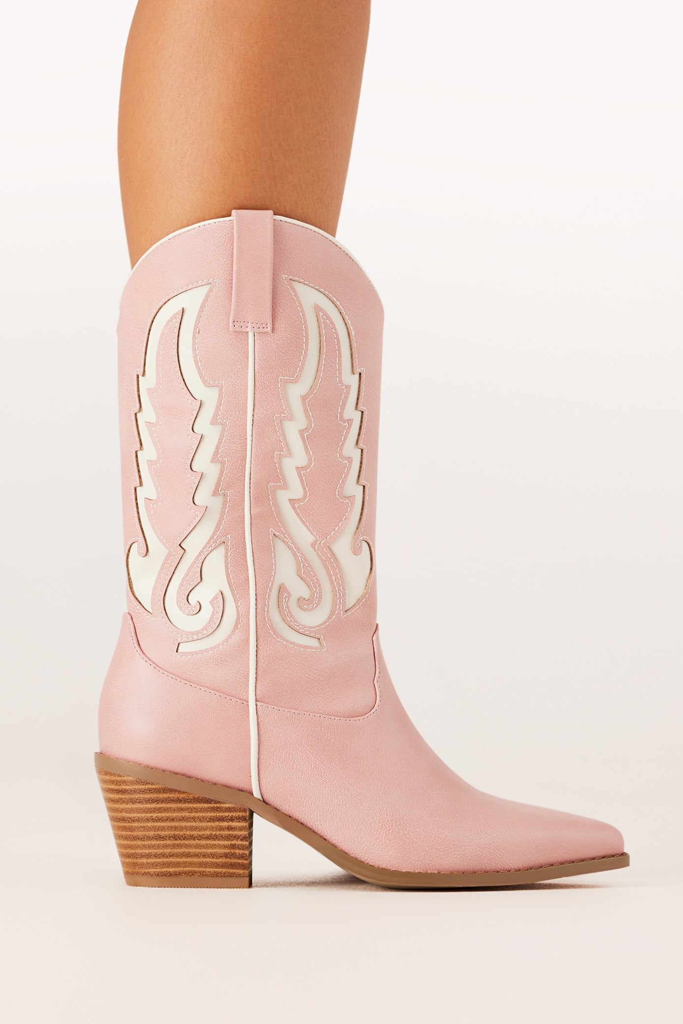 Petal and Pup USA SHOES Norva Cowboy Boots - Pink/Ivory
