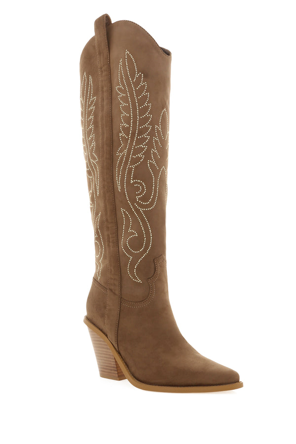 Petal and Pup USA SHOES Sally Cowboy Boot - Taupe