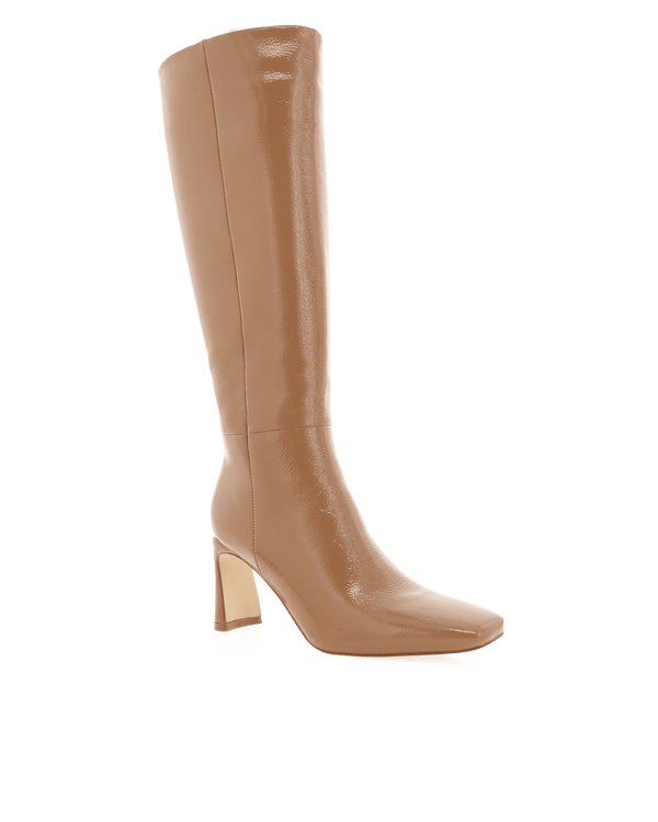 Petal and Pup USA SHOES Yasmeen Knee High Boot - Toffee Crinkle Patent