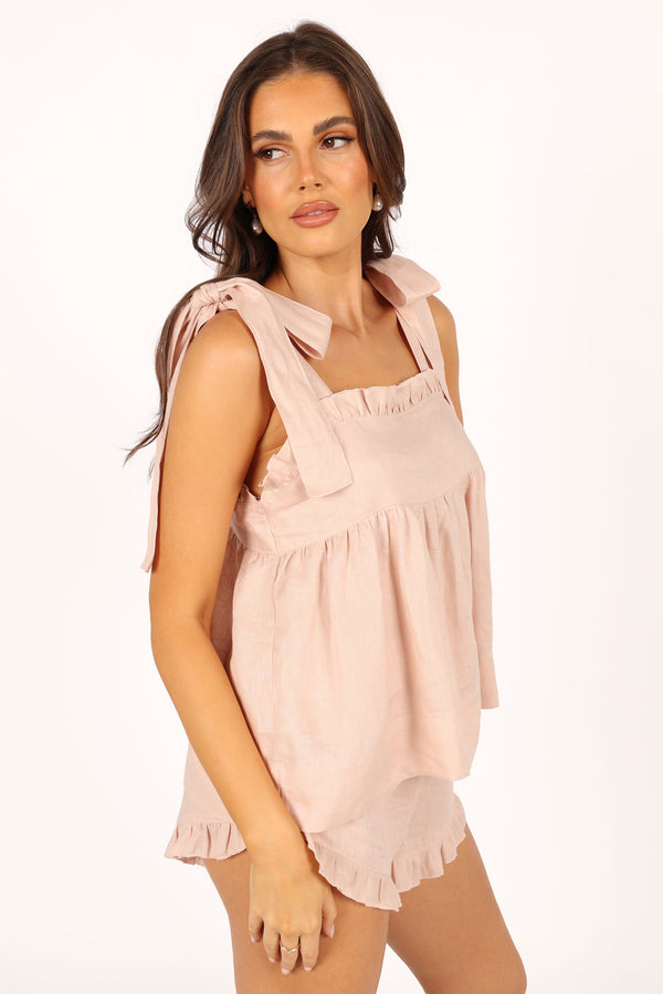 Petal and Pup USA SWIM & INTIMATES Libby Linen Frill Set - Blush