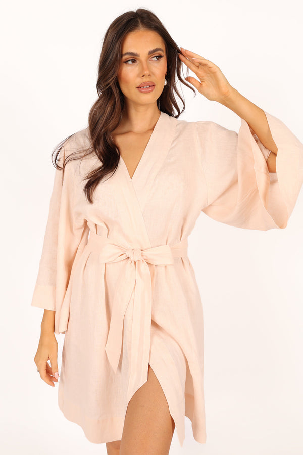 Petal and Pup USA SWIM & INTIMATES Nuala Linen Robe - Blush