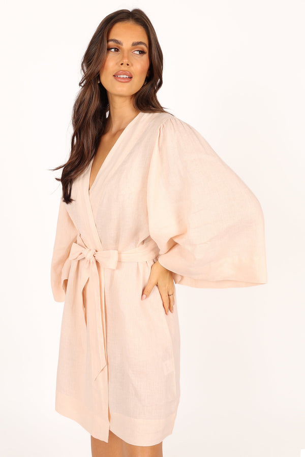 Petal and Pup USA SWIM & INTIMATES Nuala Linen Robe - Blush