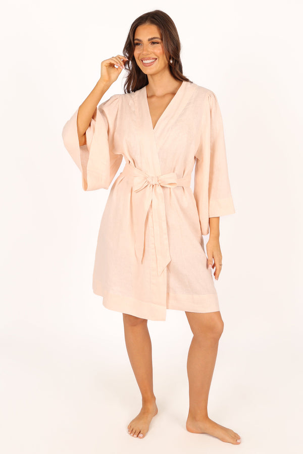 Petal and Pup USA SWIM & INTIMATES Nuala Linen Robe - Blush