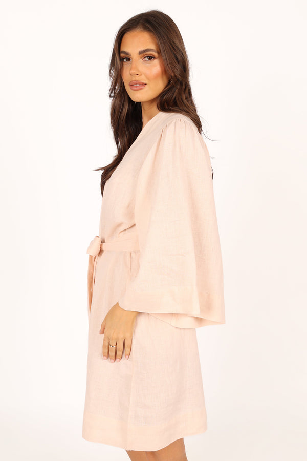 Petal and Pup USA SWIM & INTIMATES Nuala Linen Robe - Blush