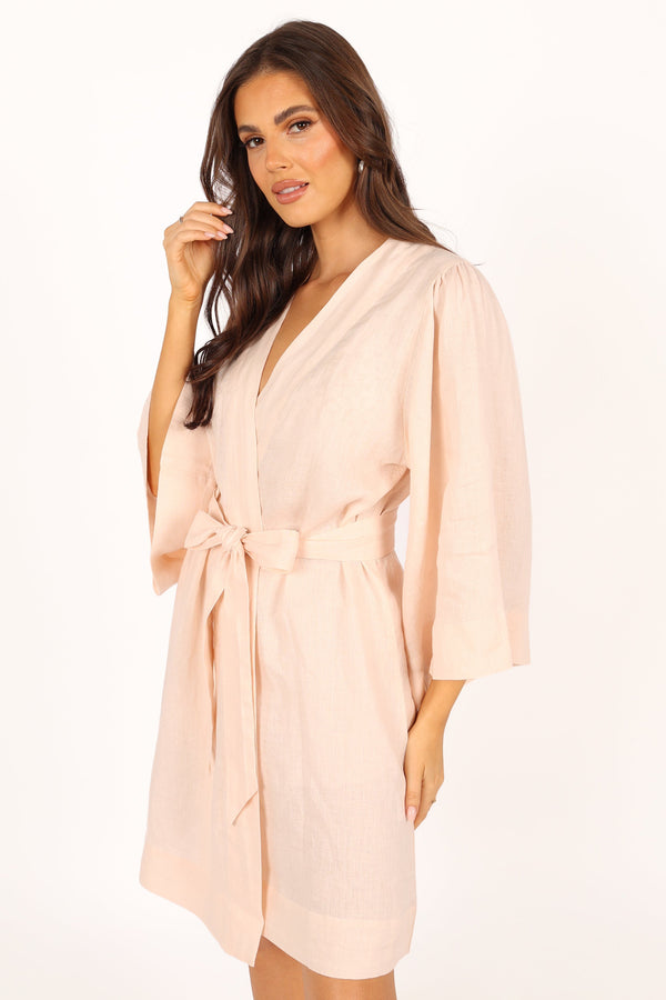 Petal and Pup USA SWIM & INTIMATES Nuala Linen Robe - Blush