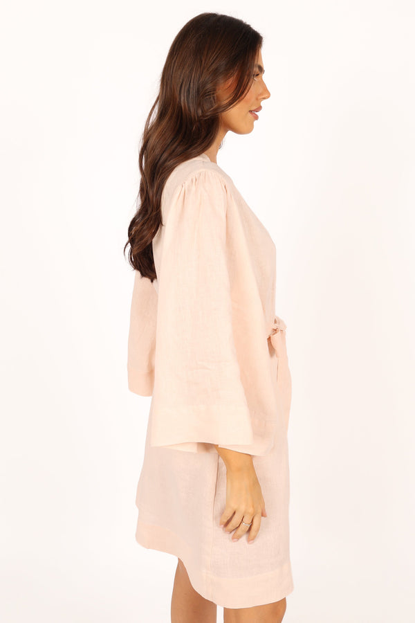 Petal and Pup USA SWIM & INTIMATES Nuala Linen Robe - Blush