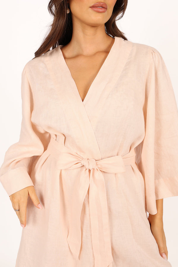 Petal and Pup USA SWIM & INTIMATES Nuala Linen Robe - Blush