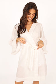 Petal and Pup USA SWIM & INTIMATES Nuala Linen Robe - Ivory