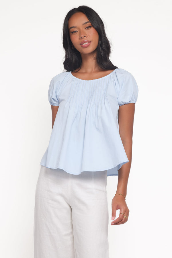 Petal and Pup USA TOPS Abbot Pleated Top - Blue