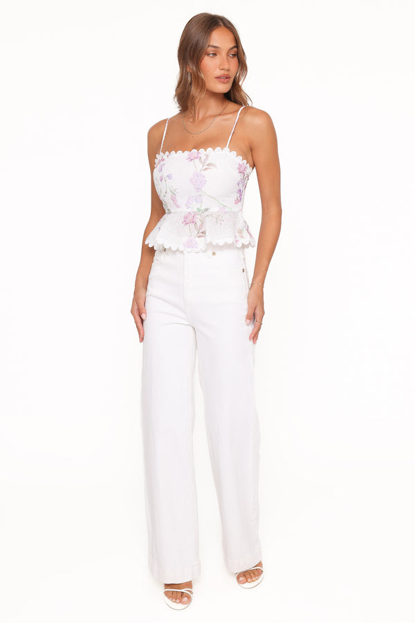 Petal and Pup USA TOPS Adams Peplum Top - Purple Floral