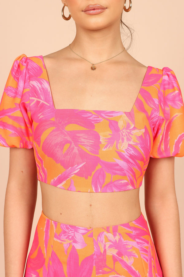 Petal and Pup USA TOPS Addison Crop Top - Pink Tropics