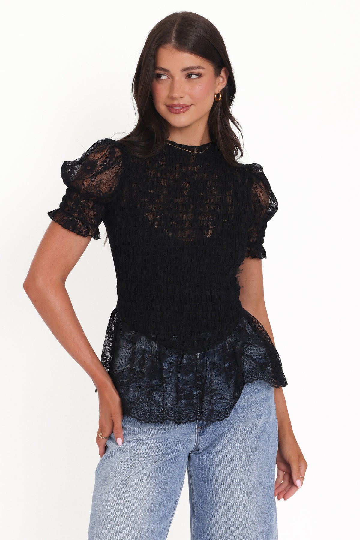 Adeline Peplum Top - Black | Petal & Pup USA