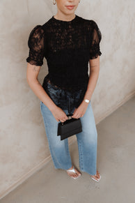 Petal and Pup USA TOPS Adeline Peplum Top - Black