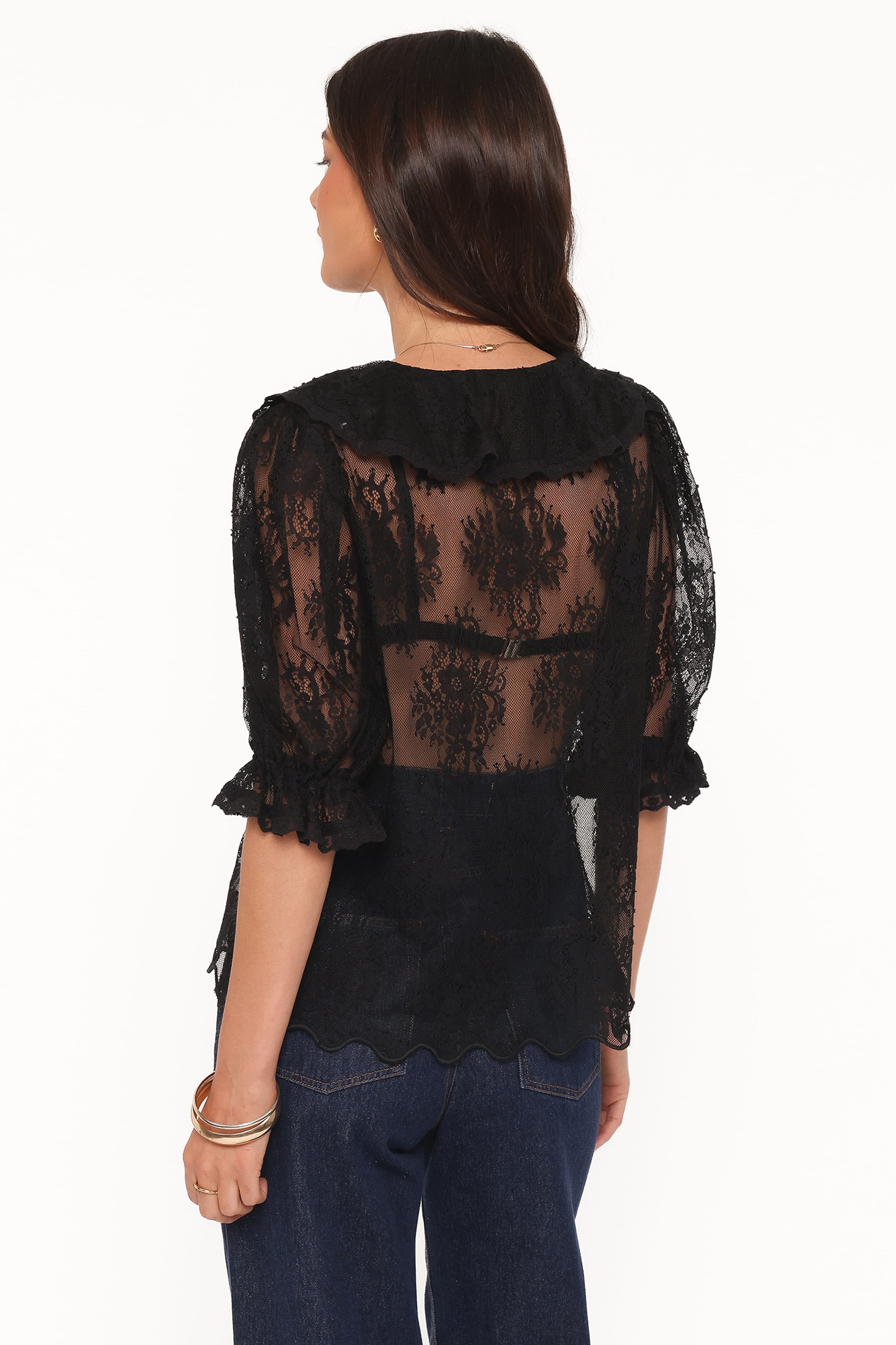 Petal and Pup USA TOPS Adhanna Lace Top - Black