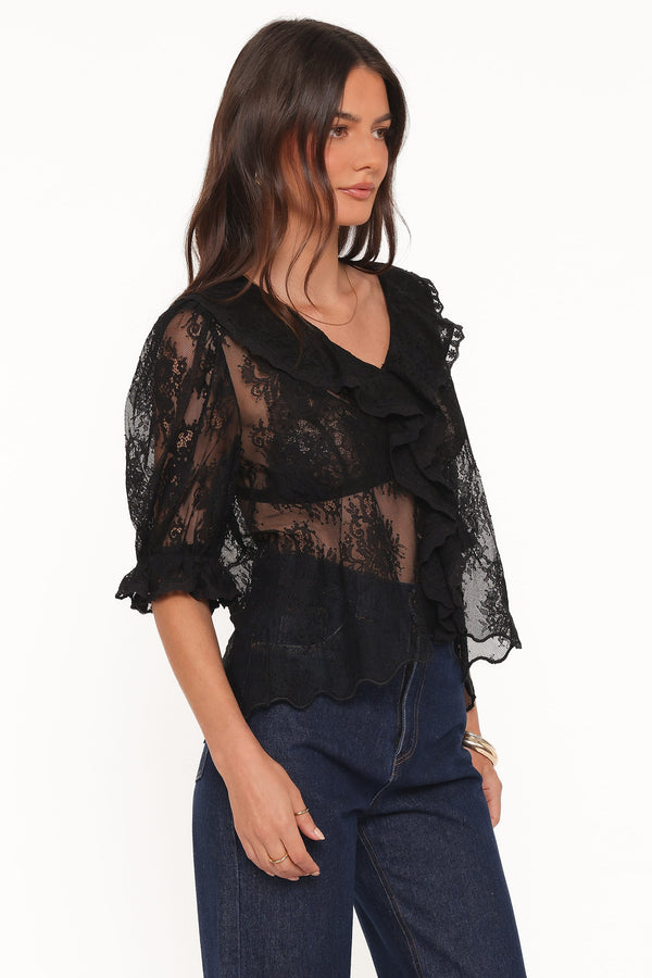 Petal and Pup USA TOPS Adhanna Lace Top - Black