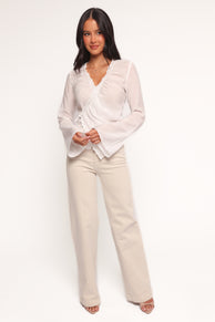 Petal and Pup USA TOPS Adira Wrap Blouse - White