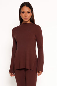 Petal and Pup USA TOPS Adrienne Knit Top - Chocolate
