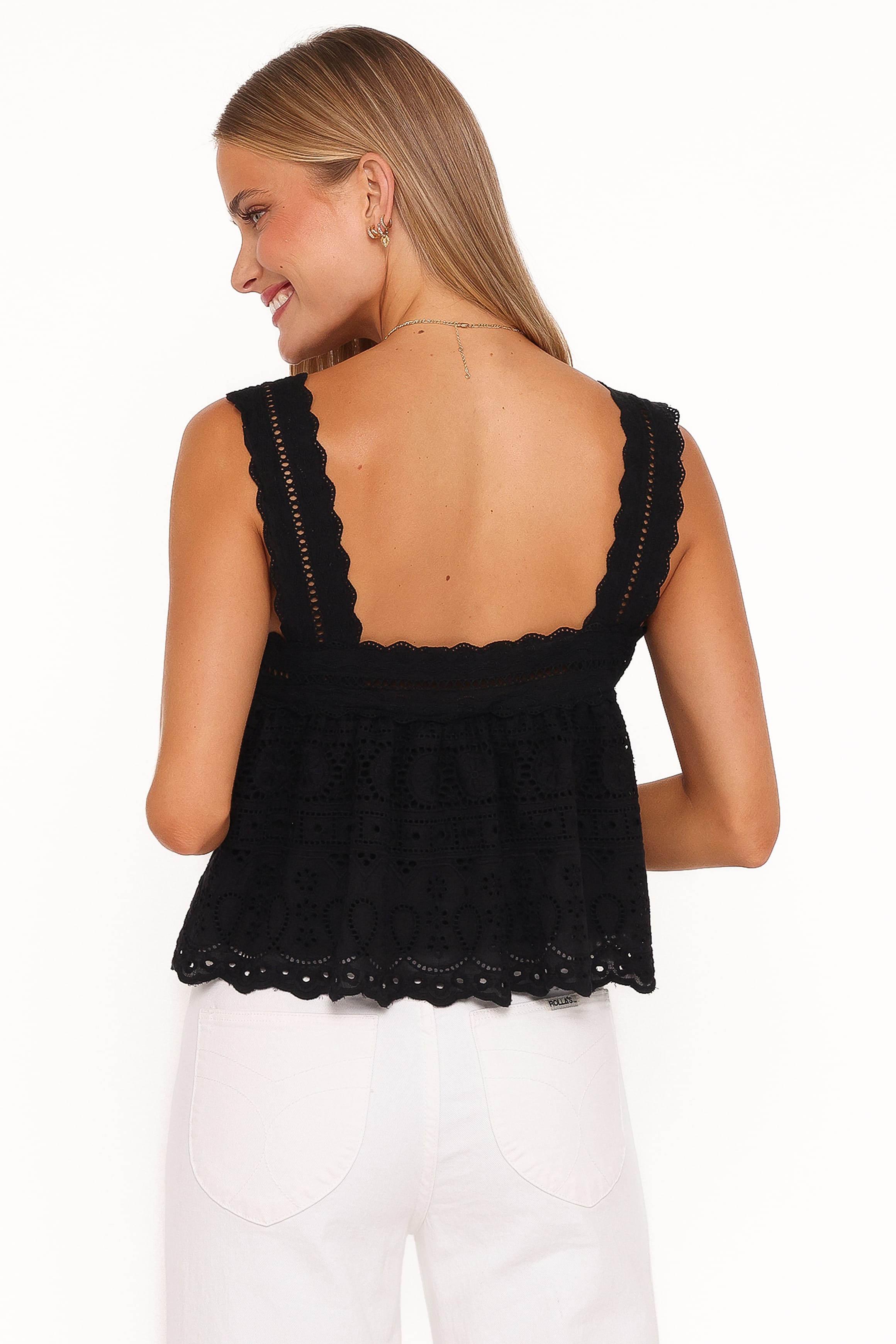 Petal and Pup USA TOPS Aideen Eyelet Top - Black