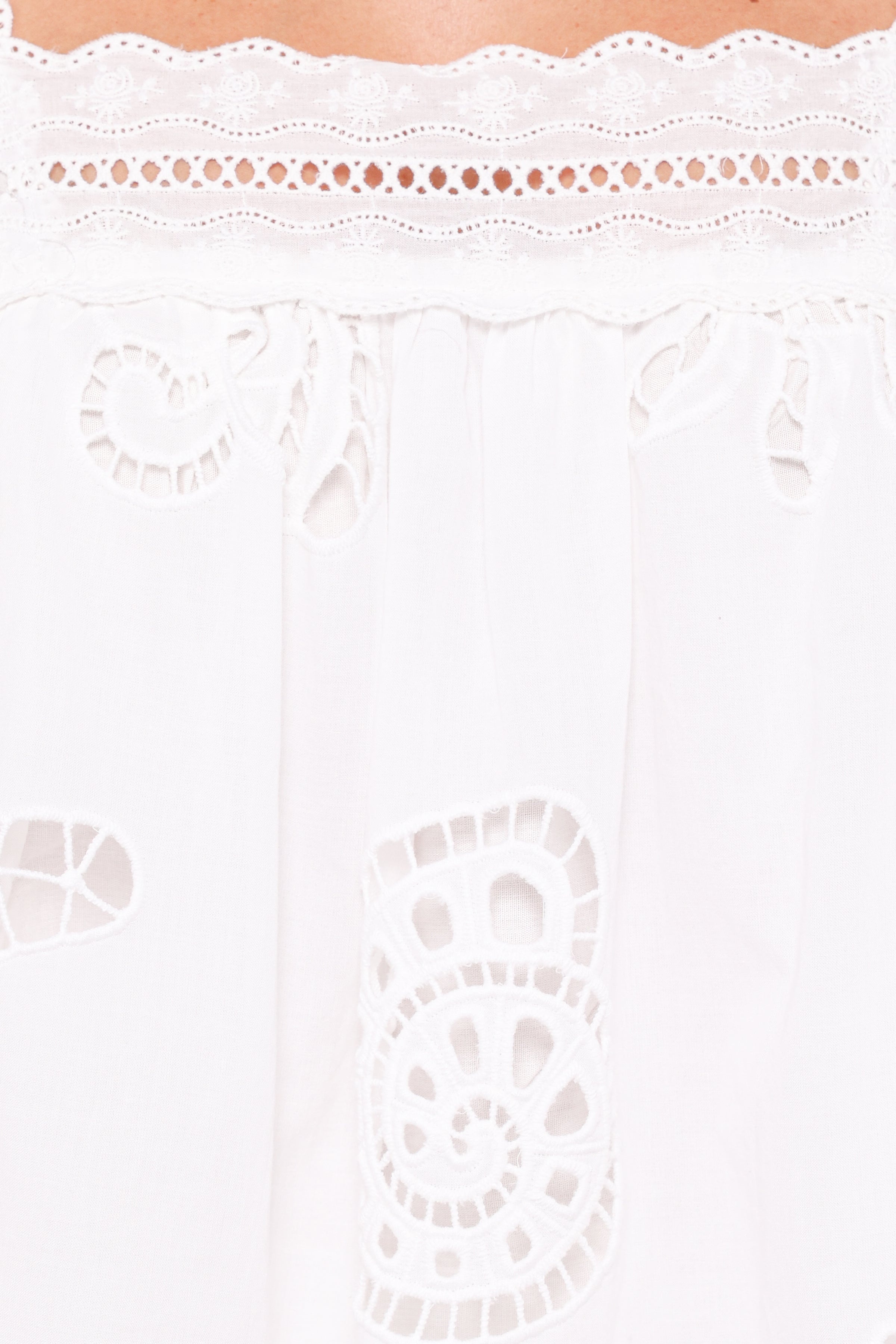 Petal and Pup USA TOPS Aideen Eyelet Top - White Shell