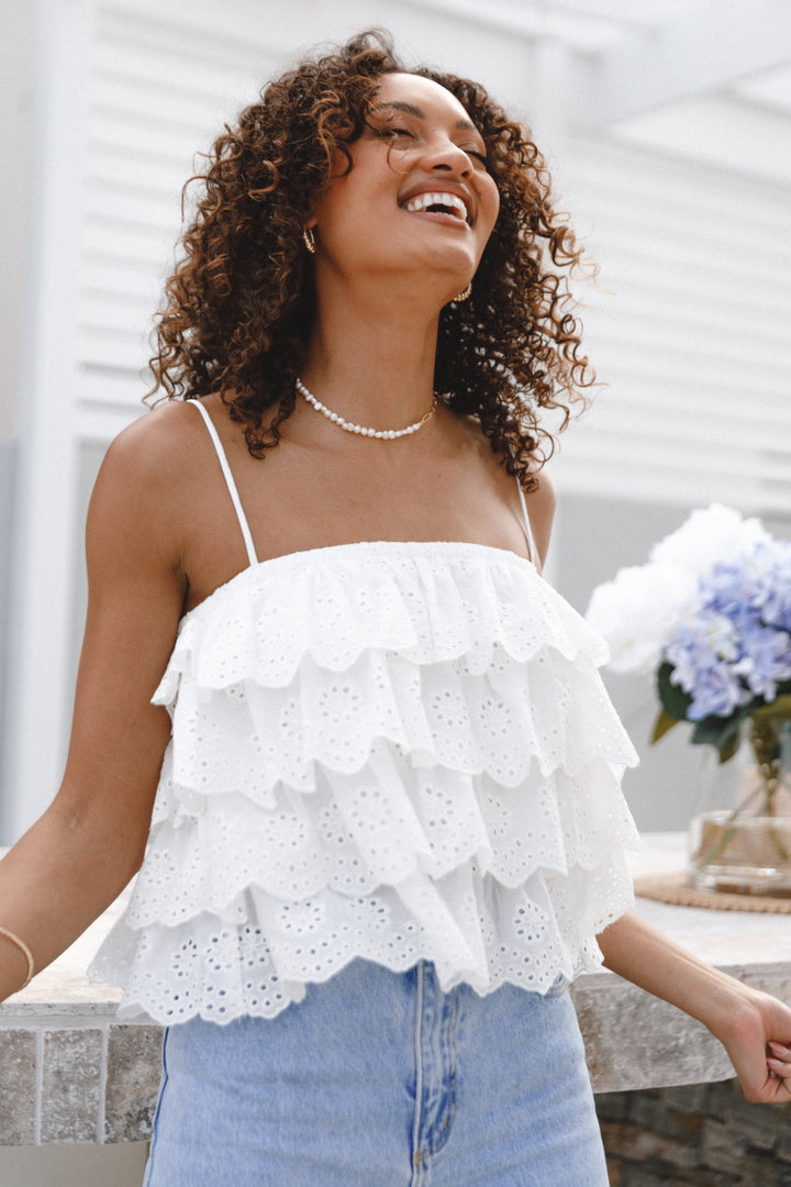 Aiden Lace Top White Petal & Pup USA