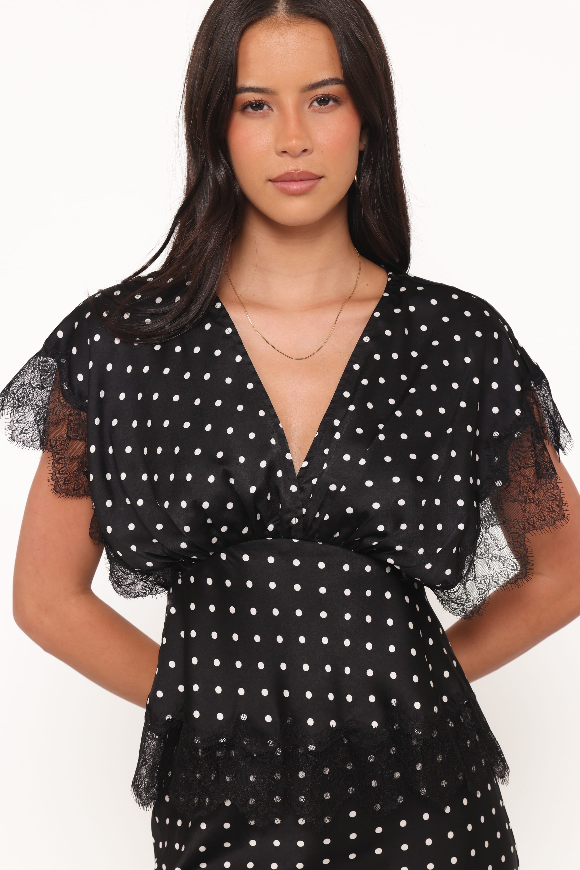 Petal and Pup USA TOPS Ailbhe Top - Black Polka Dot