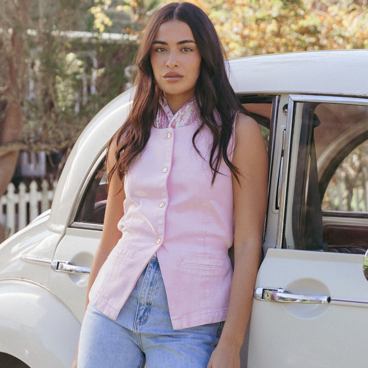 Ailis Denim Vest Top