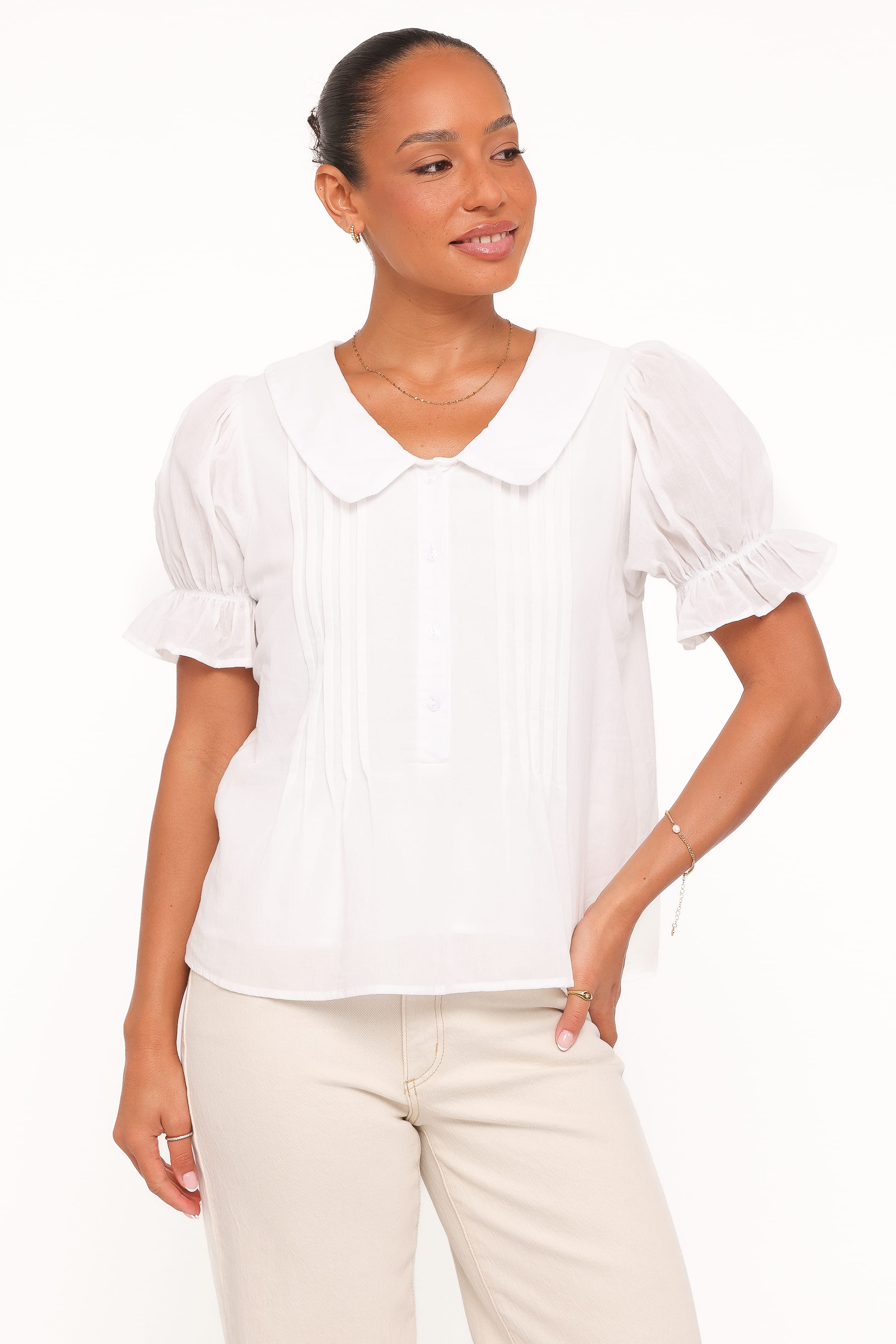 Petal and Pup USA TOPS Aisling Pleat Top - White