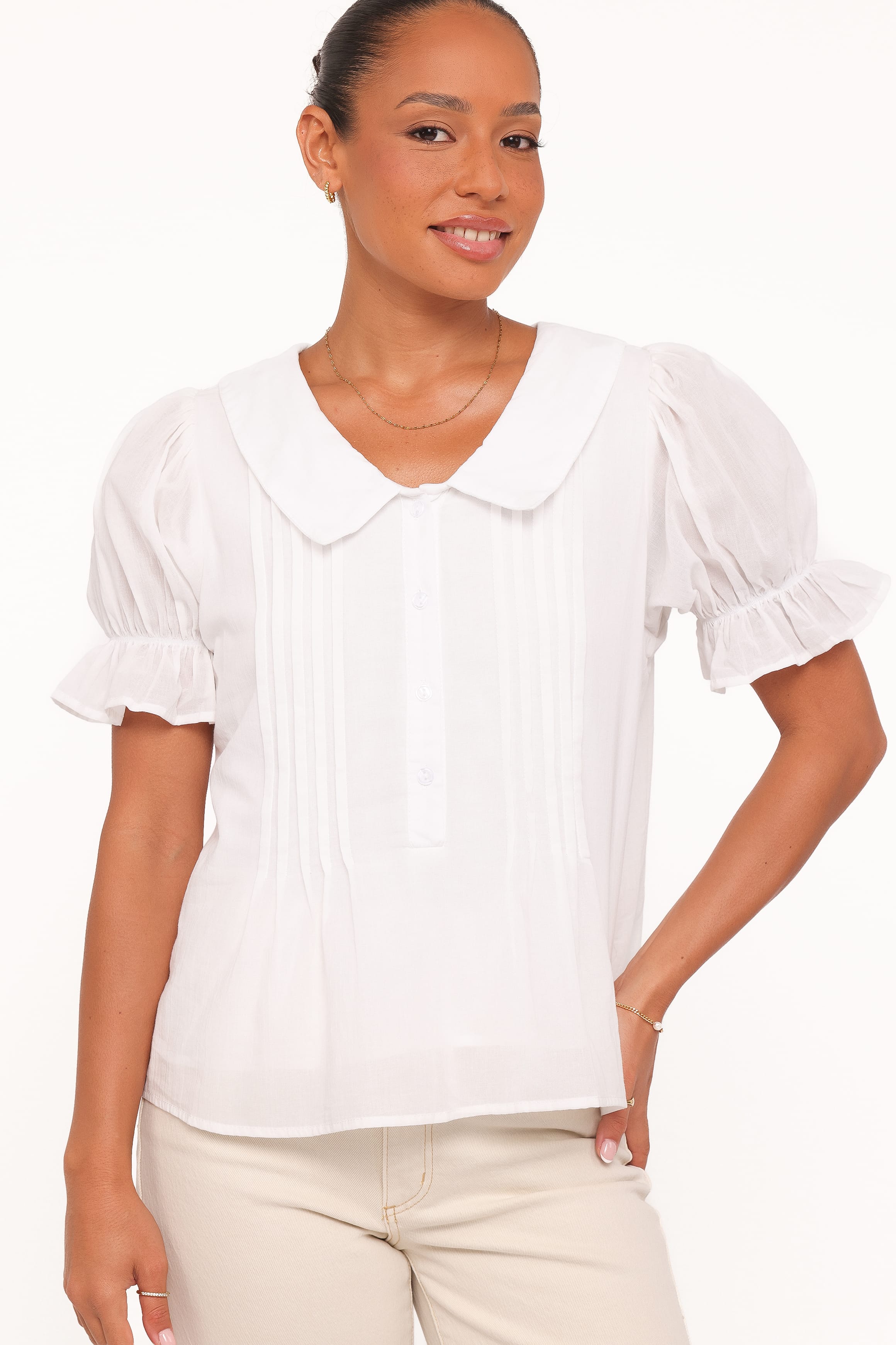 Petal and Pup USA TOPS Aisling Pleat Top - White