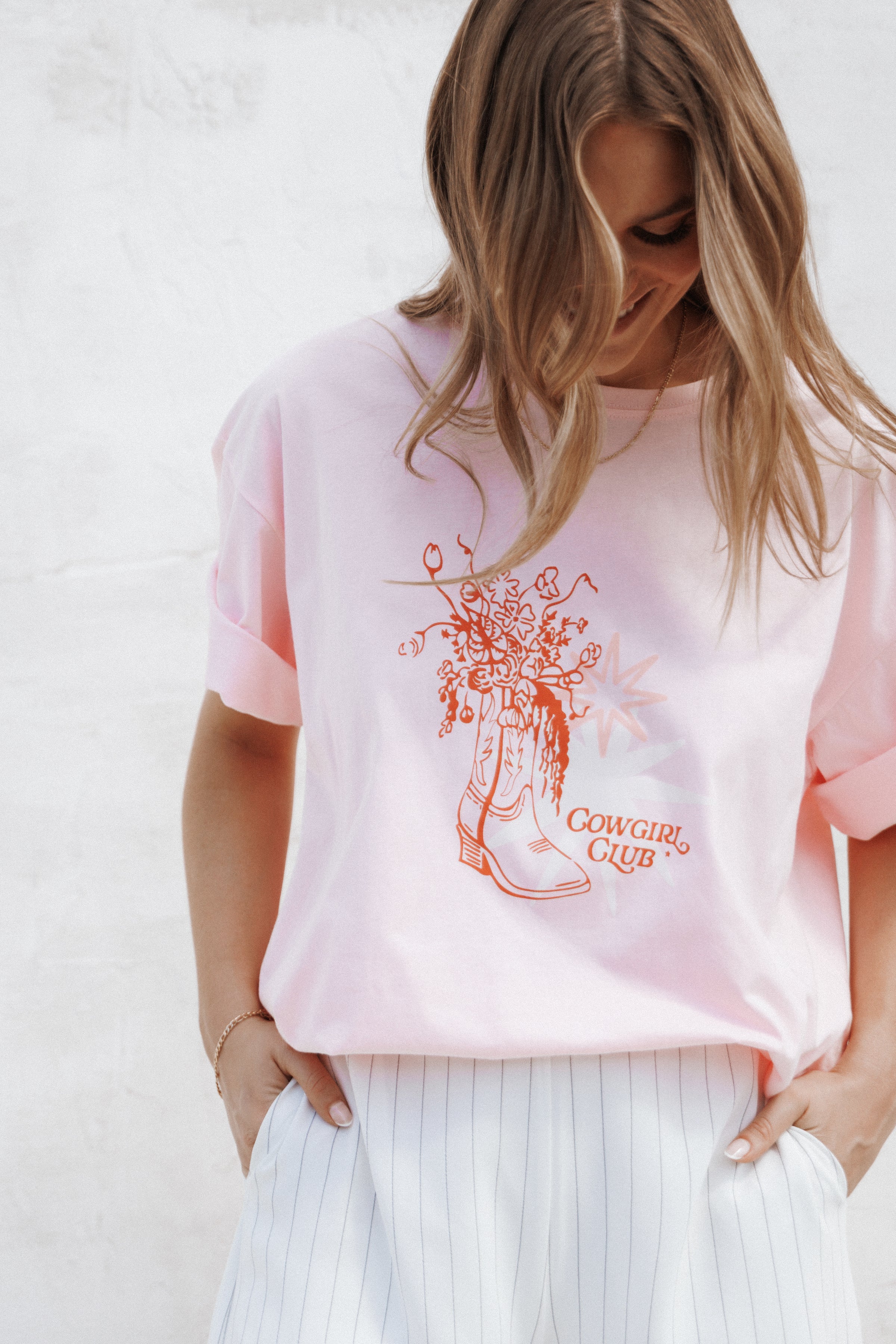 Petal and Pup USA TOPS Alanna Cowgirl Club Graphic Tee - Pink