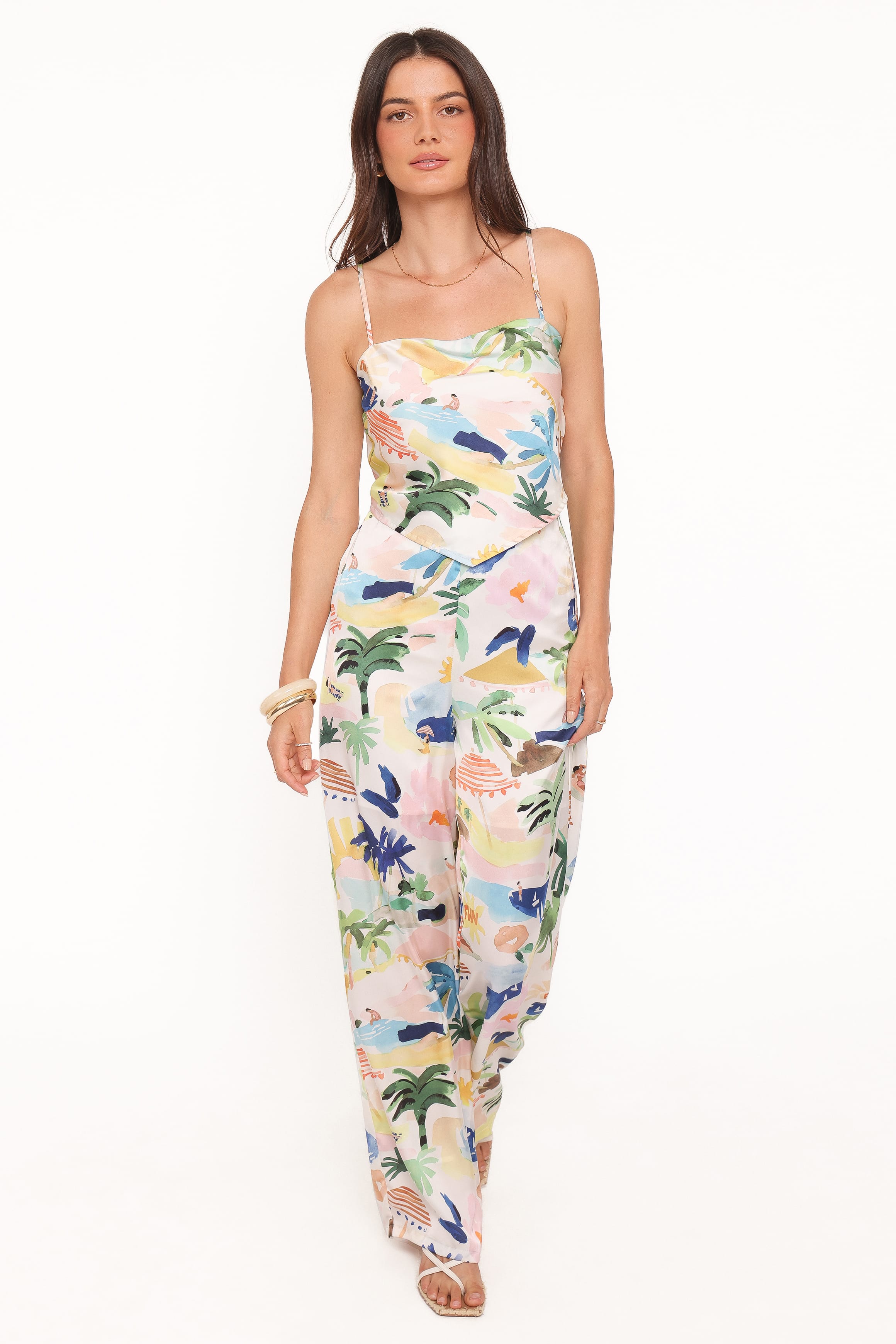 Petal and Pup USA TOPS Alba Scarf Top - Cream Resort Isle