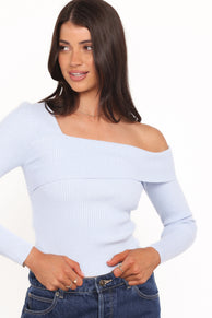 Petal and Pup USA TOPS Aleena Knit Top - Light Blue