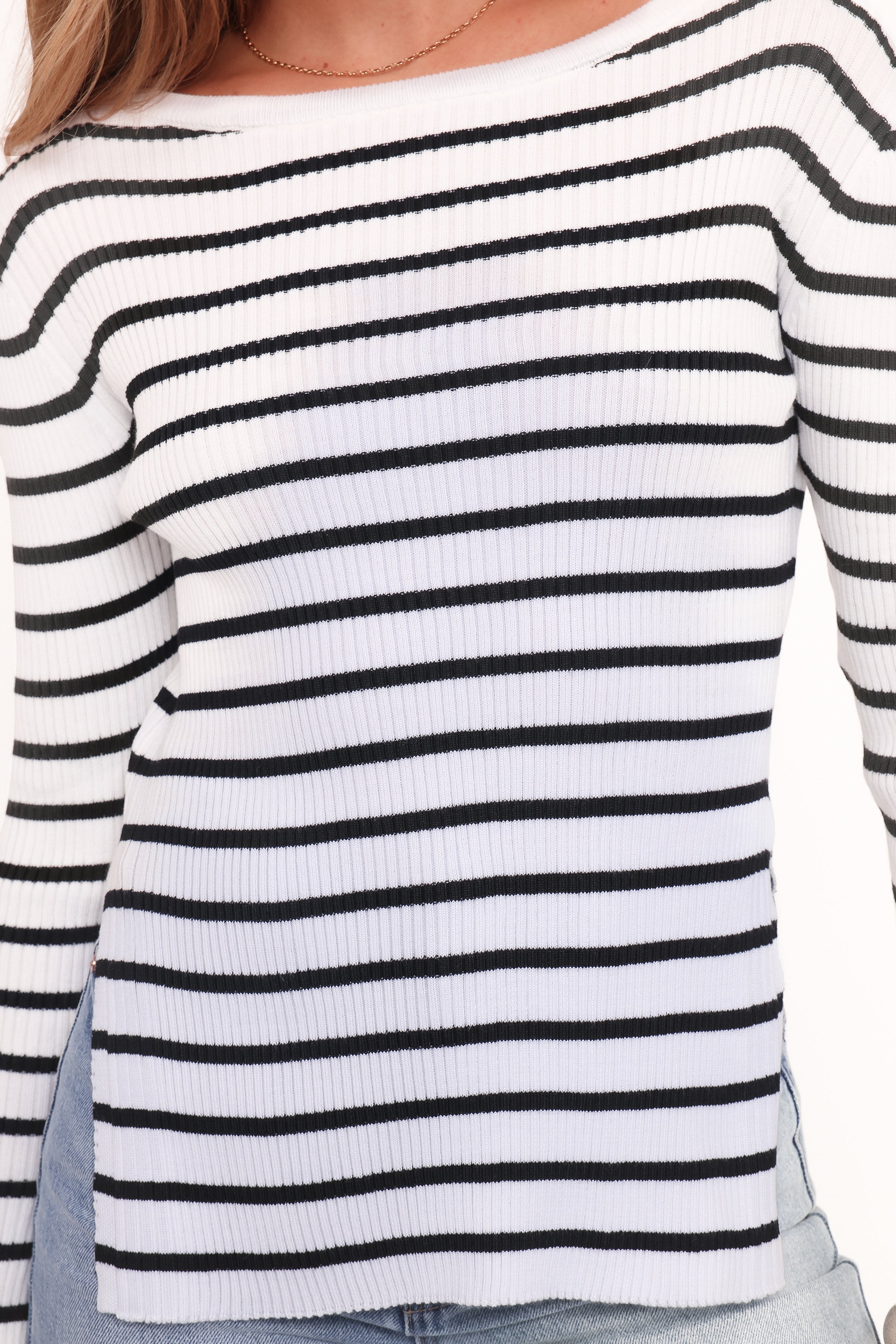 Petal and Pup USA TOPS Alvina Knit Top - White Black Stripe