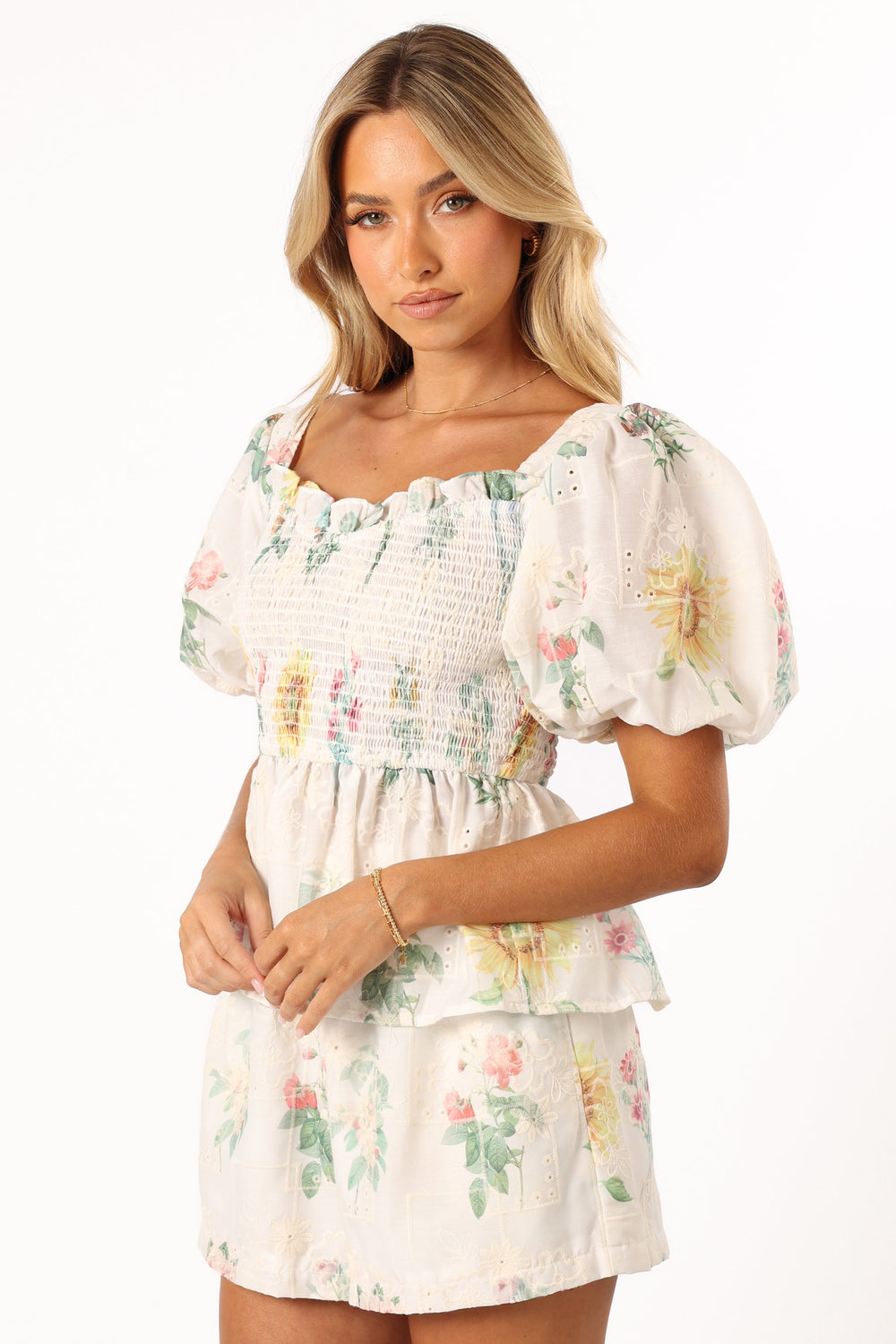 Petal and Pup USA TOPS Amalie Top - White Floral
