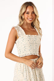 Petal and Pup USA TOPS Amberlyn Sleeveless Top - Blue Floral