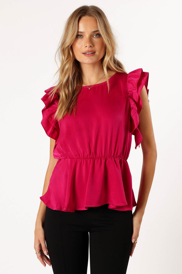 Petal and Pup USA TOPS Amelia Ruffle Top - Fuchsia