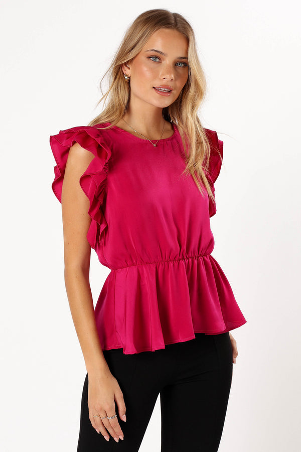 Petal and Pup USA TOPS Amelia Ruffle Top - Fuchsia