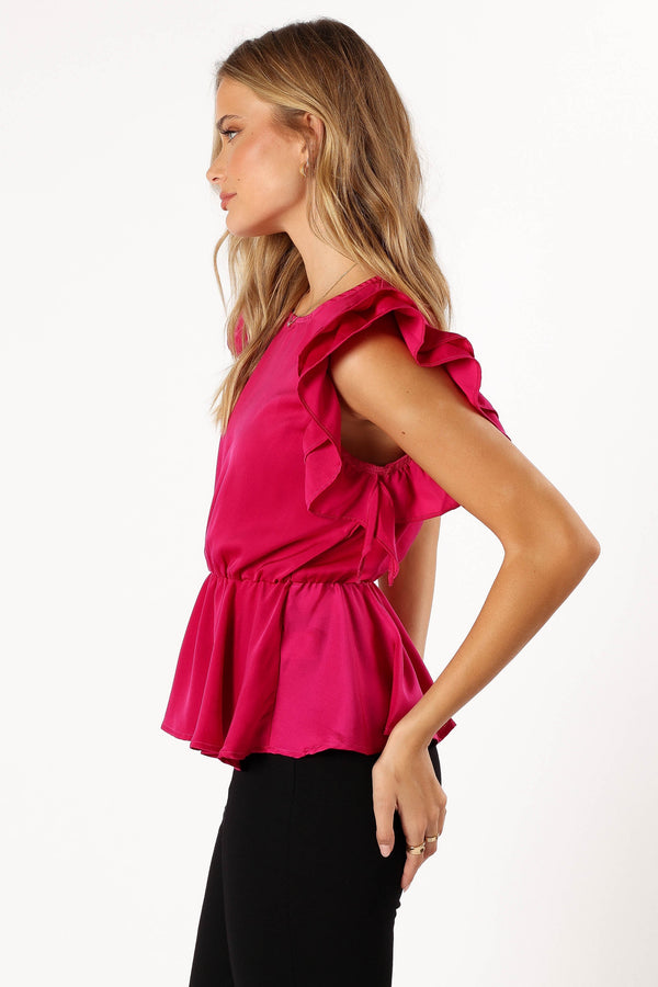 Petal and Pup USA TOPS Amelia Ruffle Top - Fuchsia